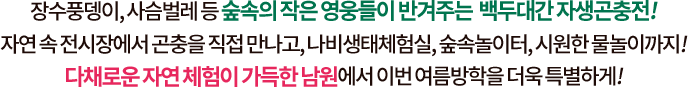 2025 여름방학 특별기획 백두대간 자생곤충전 곤충과 여름을 시작해!